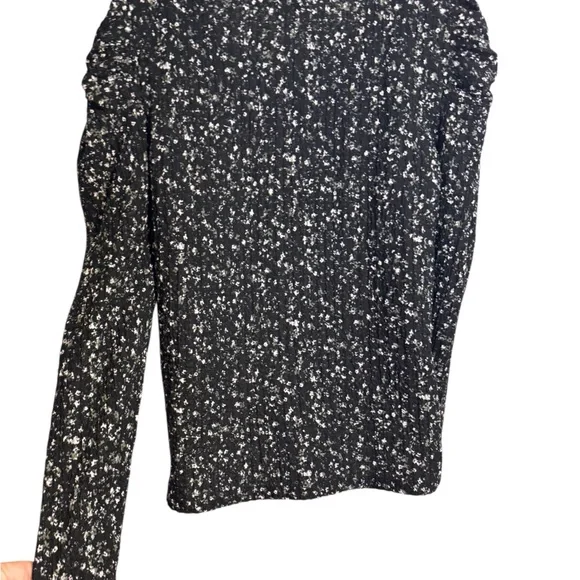 LOFT  SHADES of GREENS SUBTLE PRINT TOP w/SLEEVE DETAIL   LARGE   #4 - Picture 5 of 9